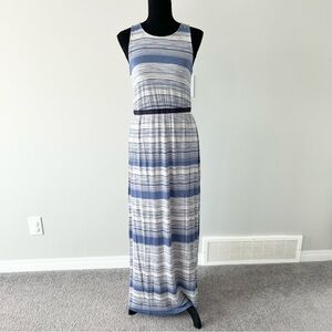 Ann Taylor Loft Striped Jersey  Sleeveless Maxi Dress